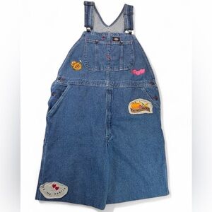 Upcycled Vintage Dickies Denim Overall Shorts – Farmers Market Embroidery Large
